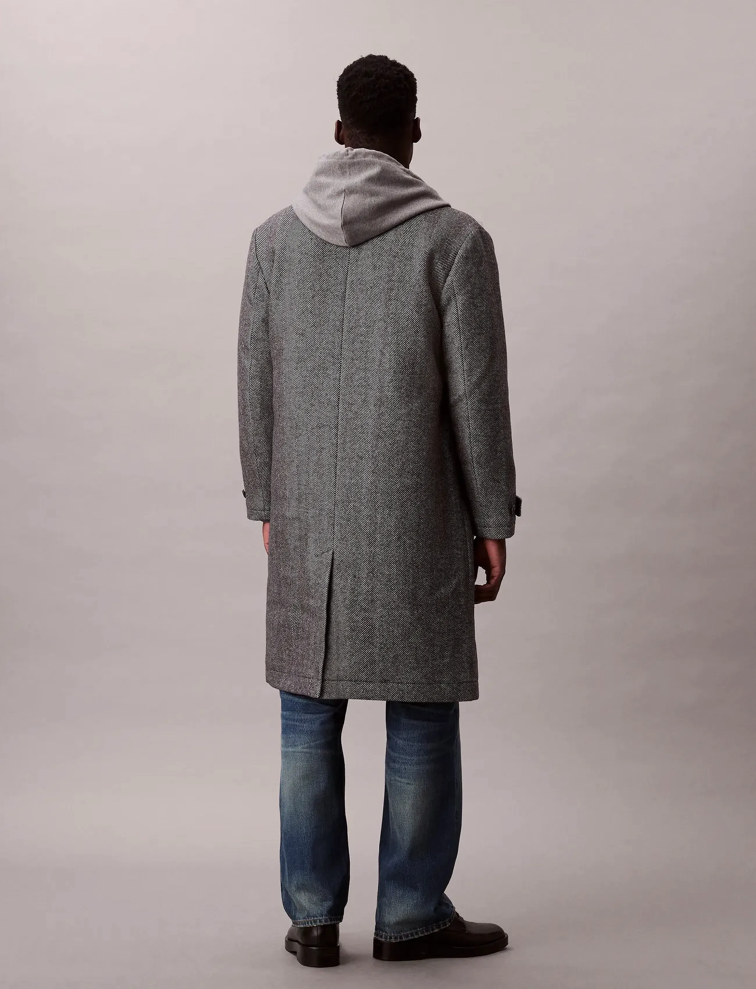 Calvin Klein - LS TECH WOOL BLEND TOPCOAT - villased mantlid - black - 4