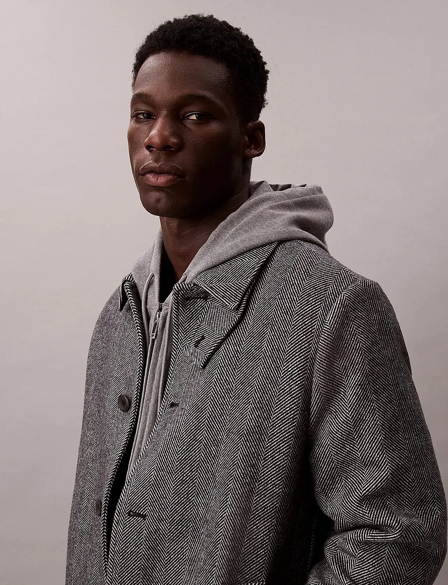 Calvin Klein - LS TECH WOOL BLEND TOPCOAT - villased mantlid - black - 5