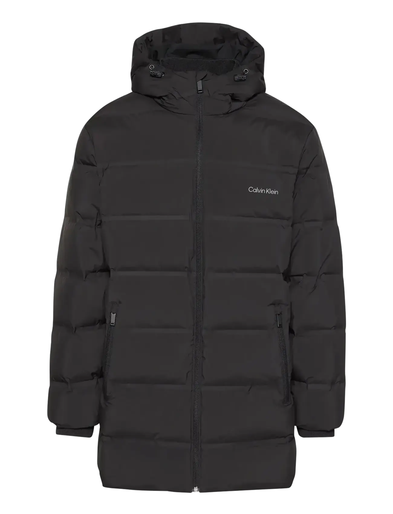 Calvin Klein LS BONDED CHNNLD LONG HOODED PUF - Fodrade jackor - BLACK / black