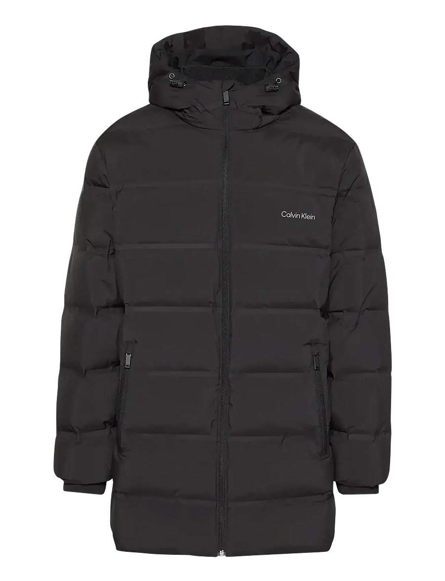 Calvin Klein - LS BONDED CHNNLD LONG HOODED PUF - daunenjacken - black - 1
