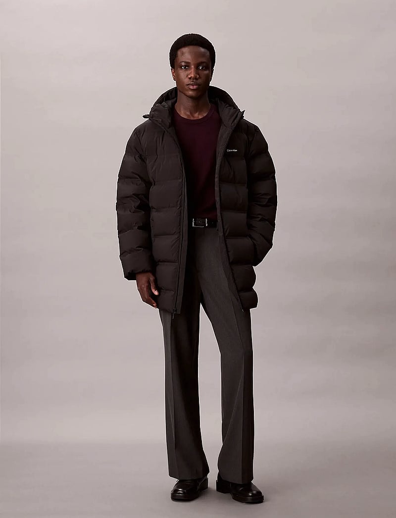 Calvin Klein - LS BONDED CHNNLD LONG HOODED PUF - winterjacken - black - 0