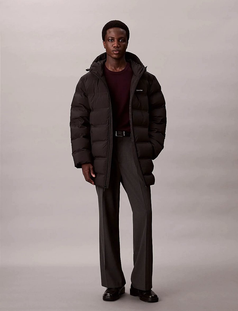 Calvin Klein - LS BONDED CHNNLD LONG HOODED PUF - daunenjacken - black - 0