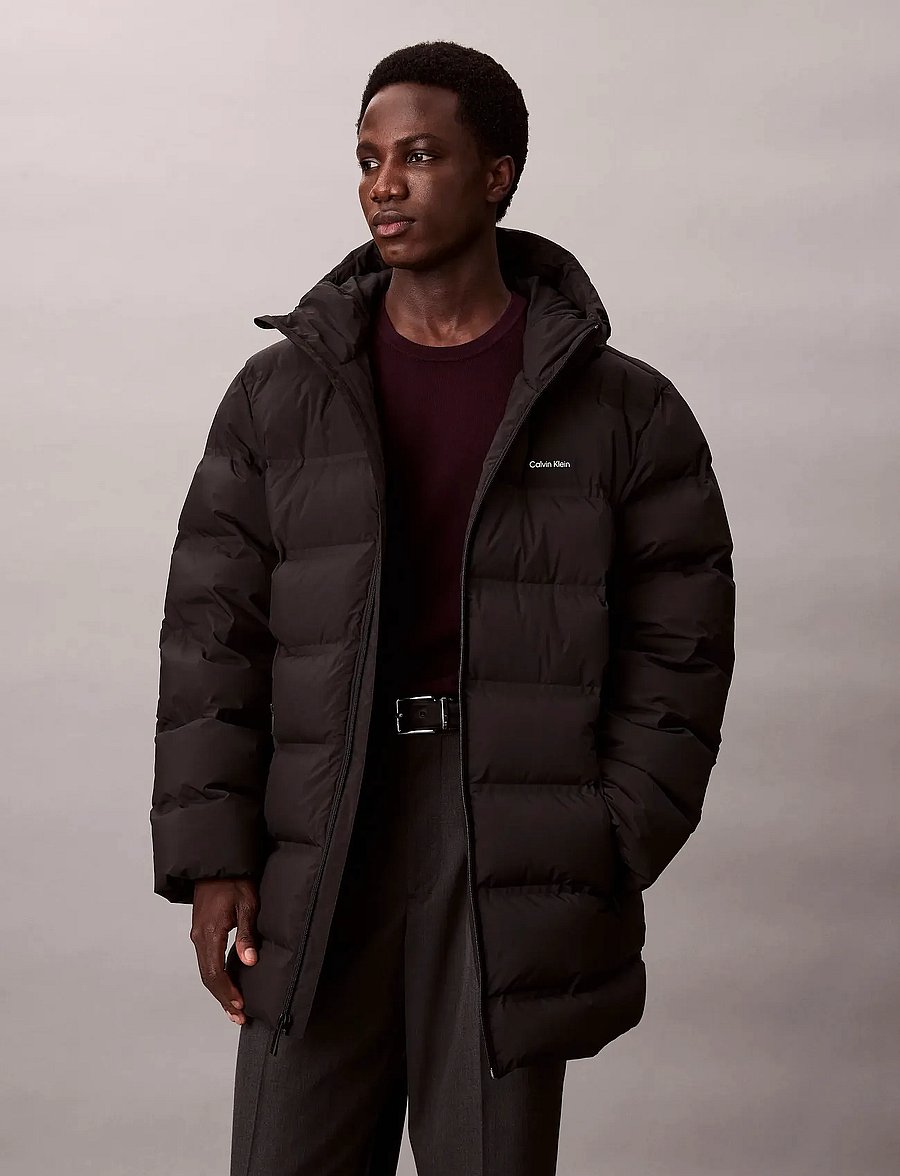 Calvin Klein - LS BONDED CHNNLD LONG HOODED PUF - daunenjacken - black - 3