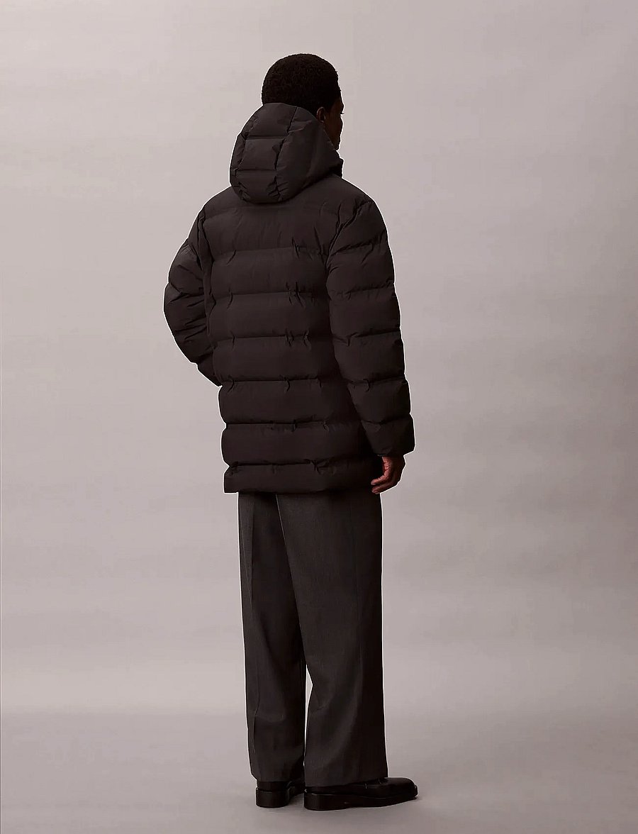 Calvin Klein - LS BONDED CHNNLD LONG HOODED PUF - daunenjacken - black - 4
