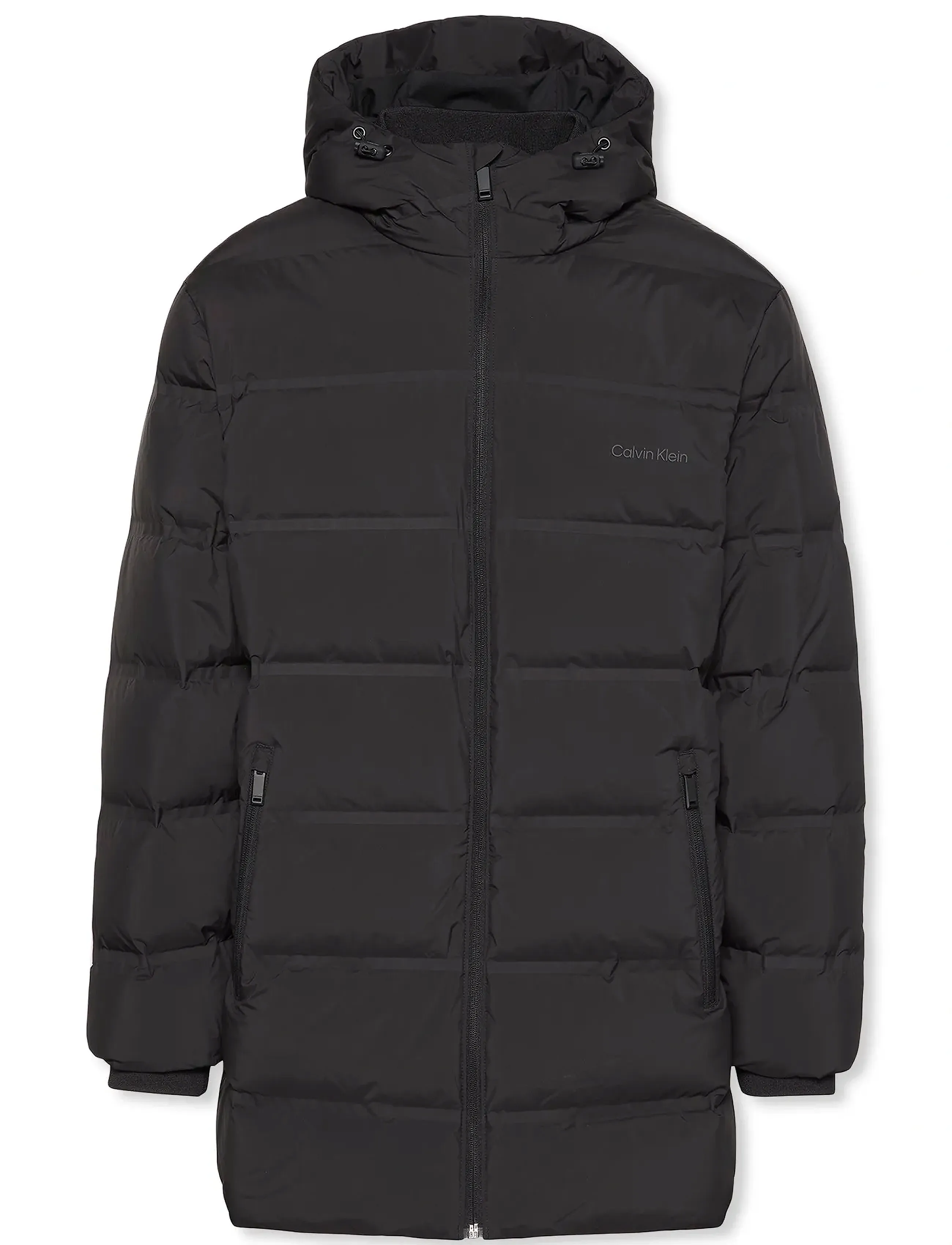 Calvin Klein - LS BONDED CHNNLD LONG HOODED PUF - dunjakker - black - 5
