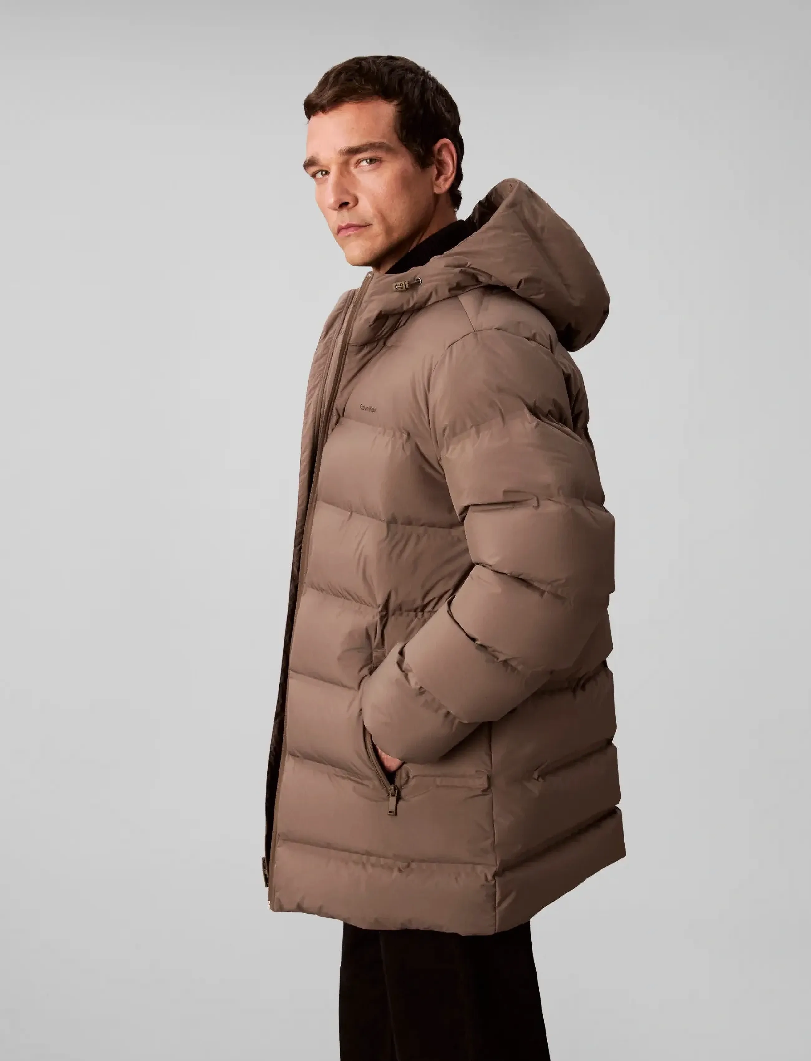 Calvin Klein - LS BONDED CHNNLD LONG HOODED PUF - dunjakker - bungee cord - 2