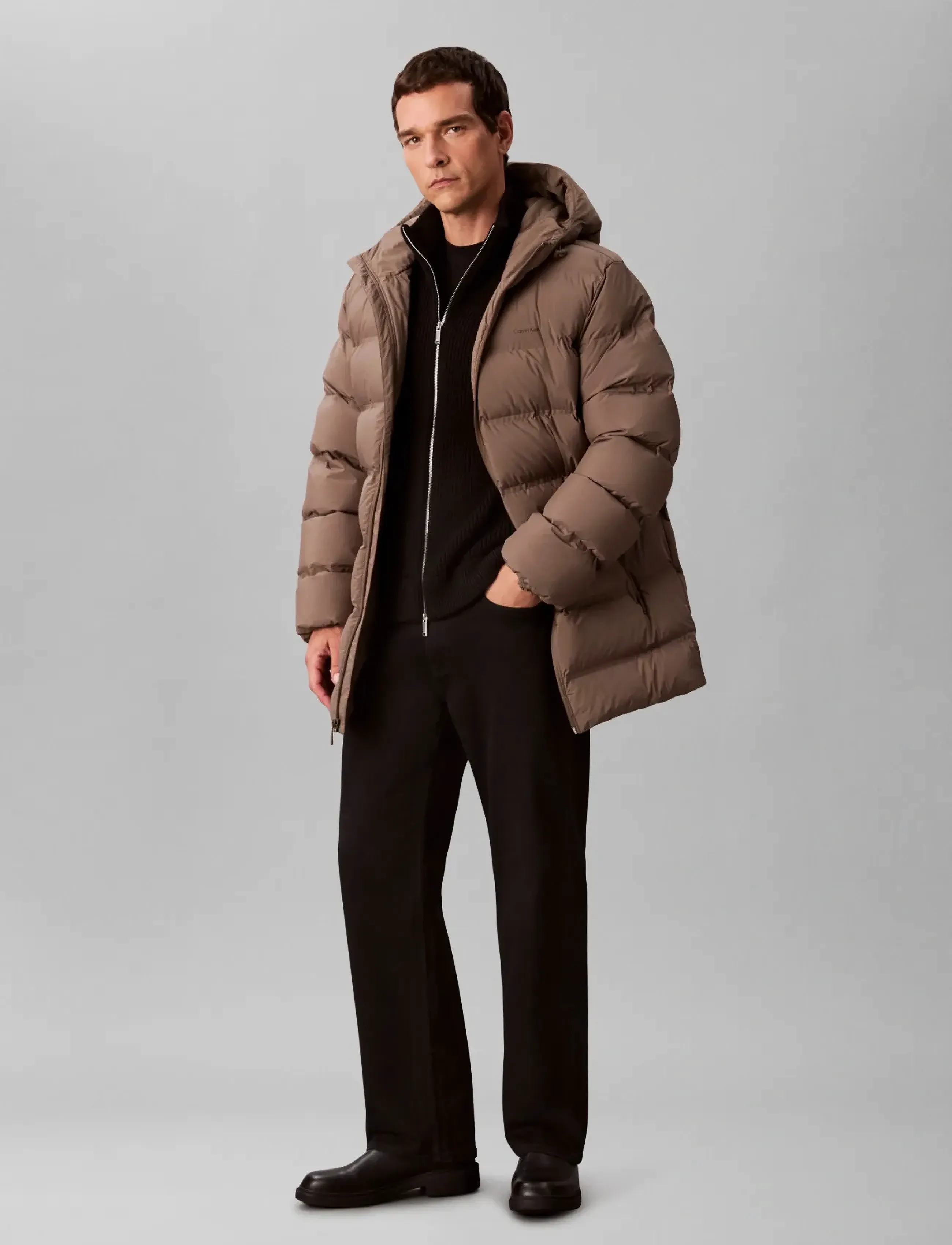 Calvin Klein - LS BONDED CHNNLD LONG HOODED PUF - dunjakker - bungee cord - 3