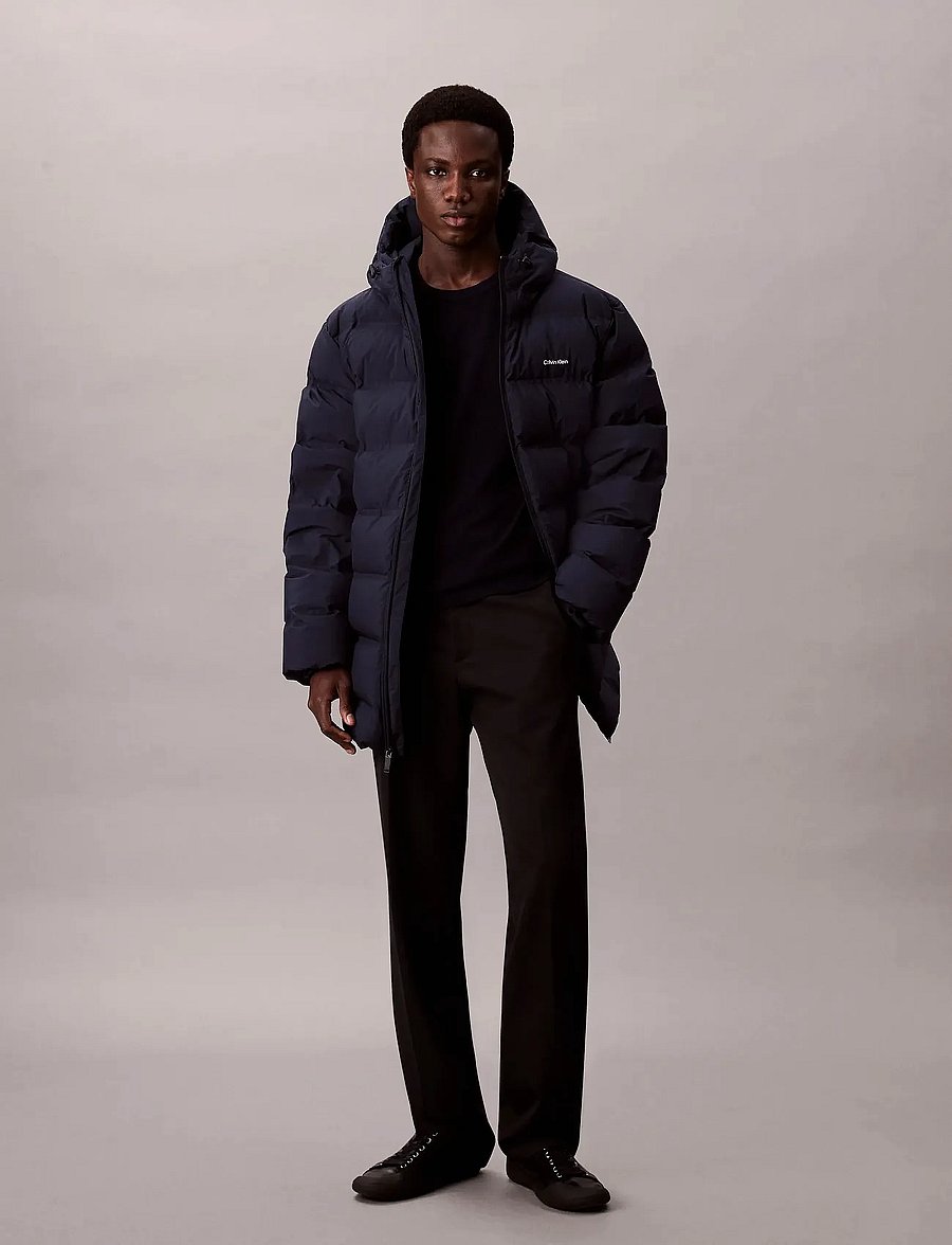 Calvin Klein - LS BONDED CHNNLD LONG HOODED PUF - daunenjacken - dark sapphire - 0