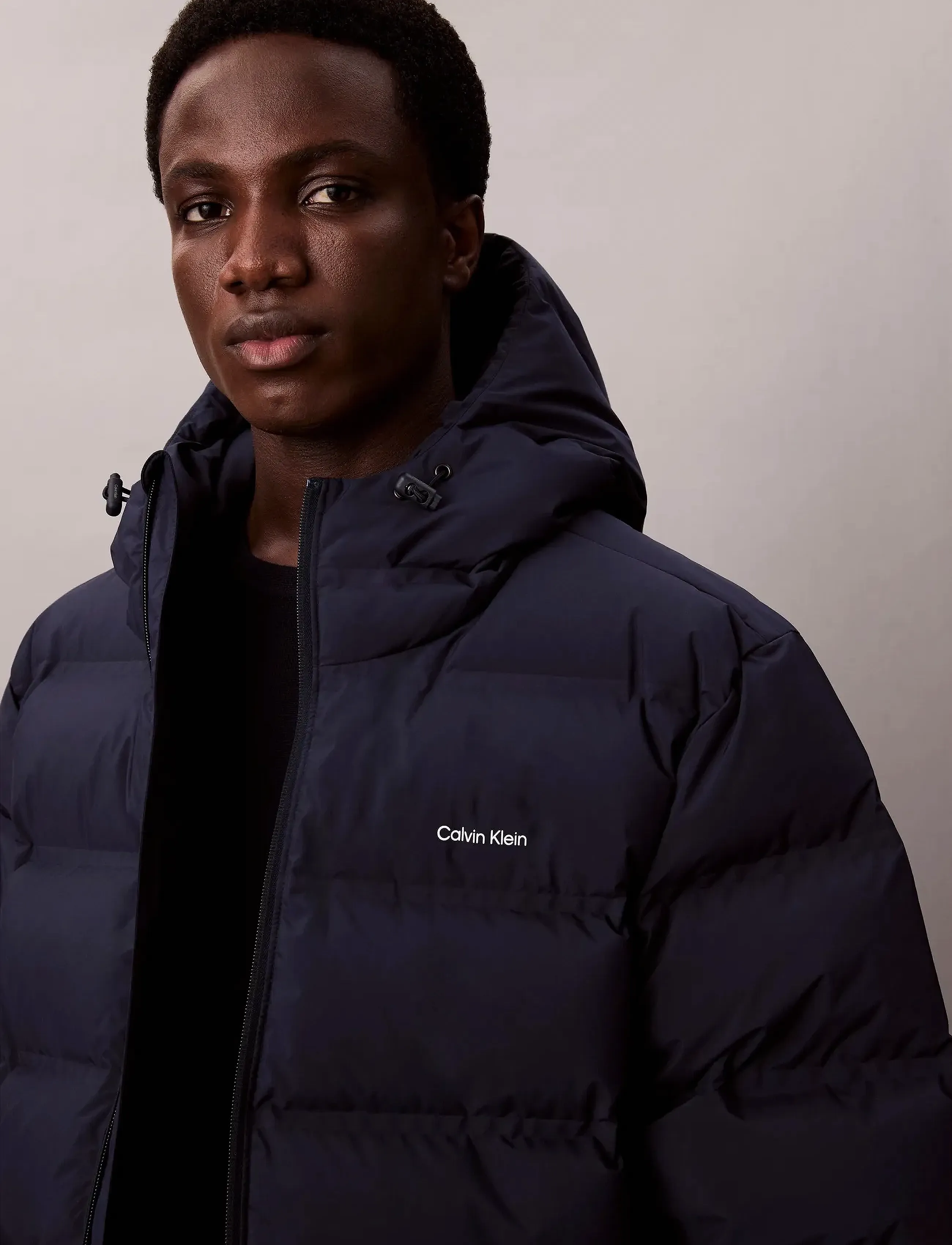 Calvin Klein - LS BONDED CHNNLD LONG HOODED PUF - dunjakker - dark sapphire - 3
