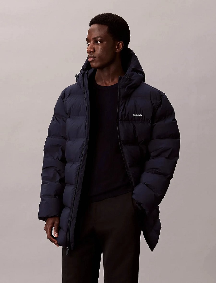 Calvin Klein - LS BONDED CHNNLD LONG HOODED PUF - daunenjacken - dark sapphire - 4