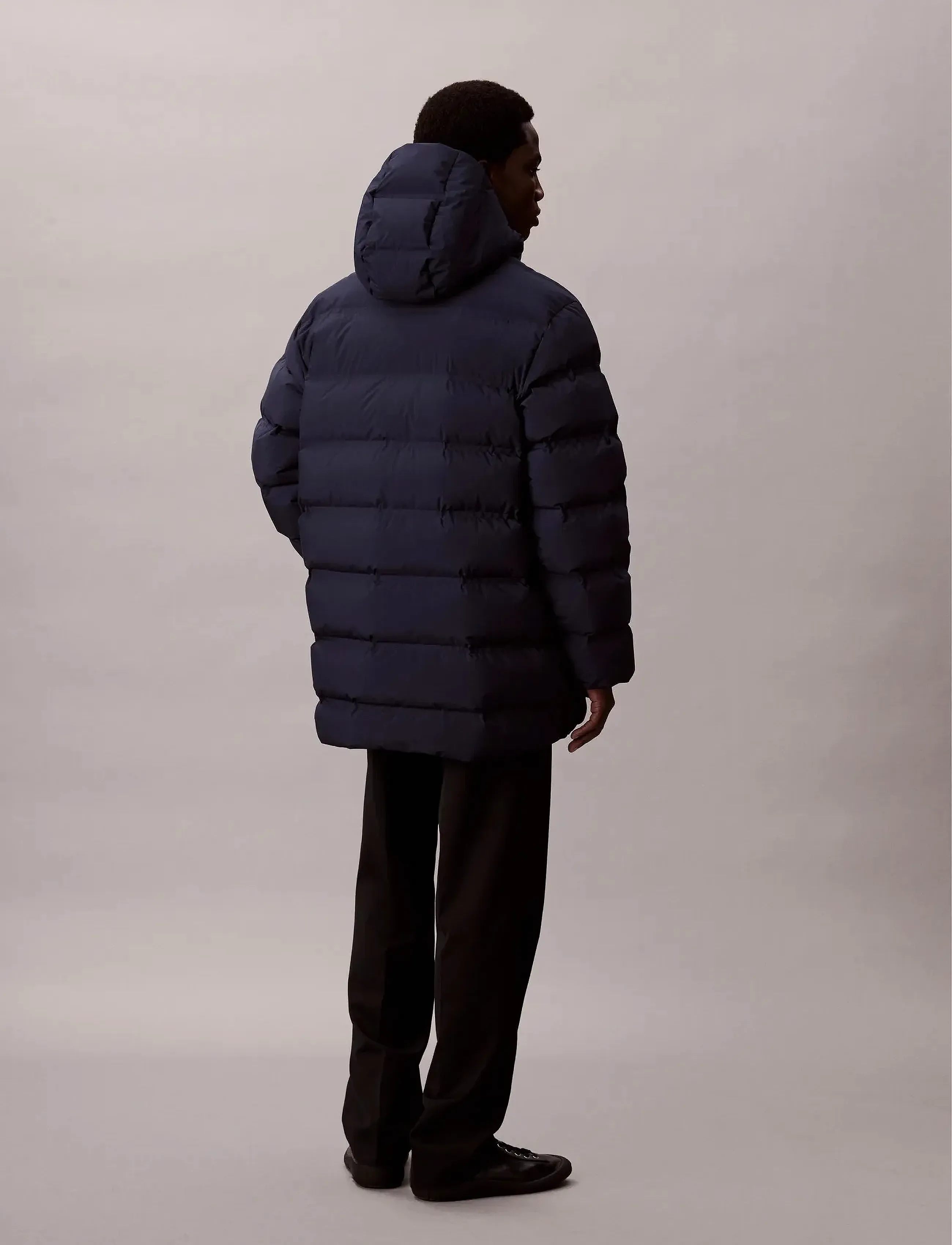 Calvin Klein - LS BONDED CHNNLD LONG HOODED PUF - dunjakker - dark sapphire - 5