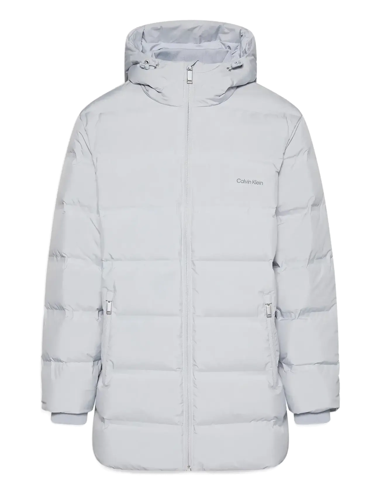 Calvin Klein LS BONDED CHNNLD LONG HOODED PUF - Calvin Klein - GRAY MARBLE / grey