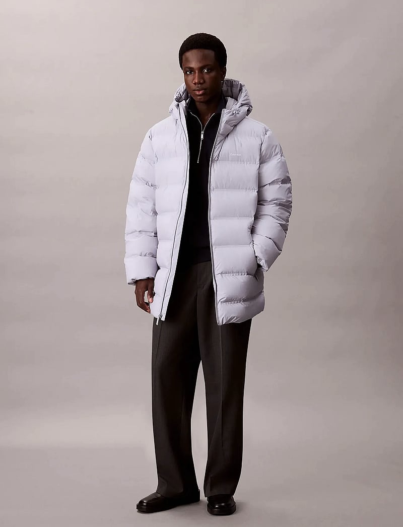 Calvin Klein - LS BONDED CHNNLD LONG HOODED PUF - winterjacken - gray marble - 0