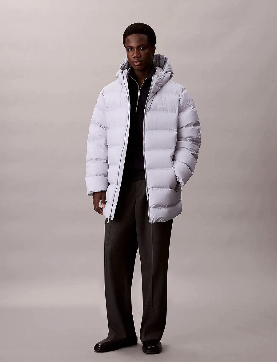 Calvin Klein - LS BONDED CHNNLD LONG HOODED PUF - daunenjacken - gray marble - 0