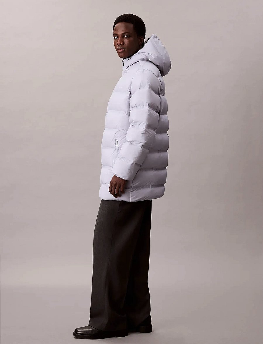 Calvin Klein - LS BONDED CHNNLD LONG HOODED PUF - daunenjacken - gray marble - 2