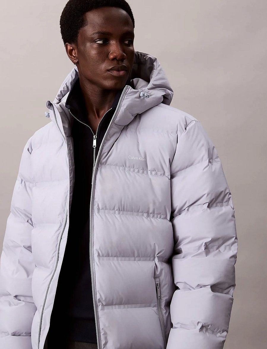 Calvin Klein - LS BONDED CHNNLD LONG HOODED PUF - daunenjacken - gray marble - 3