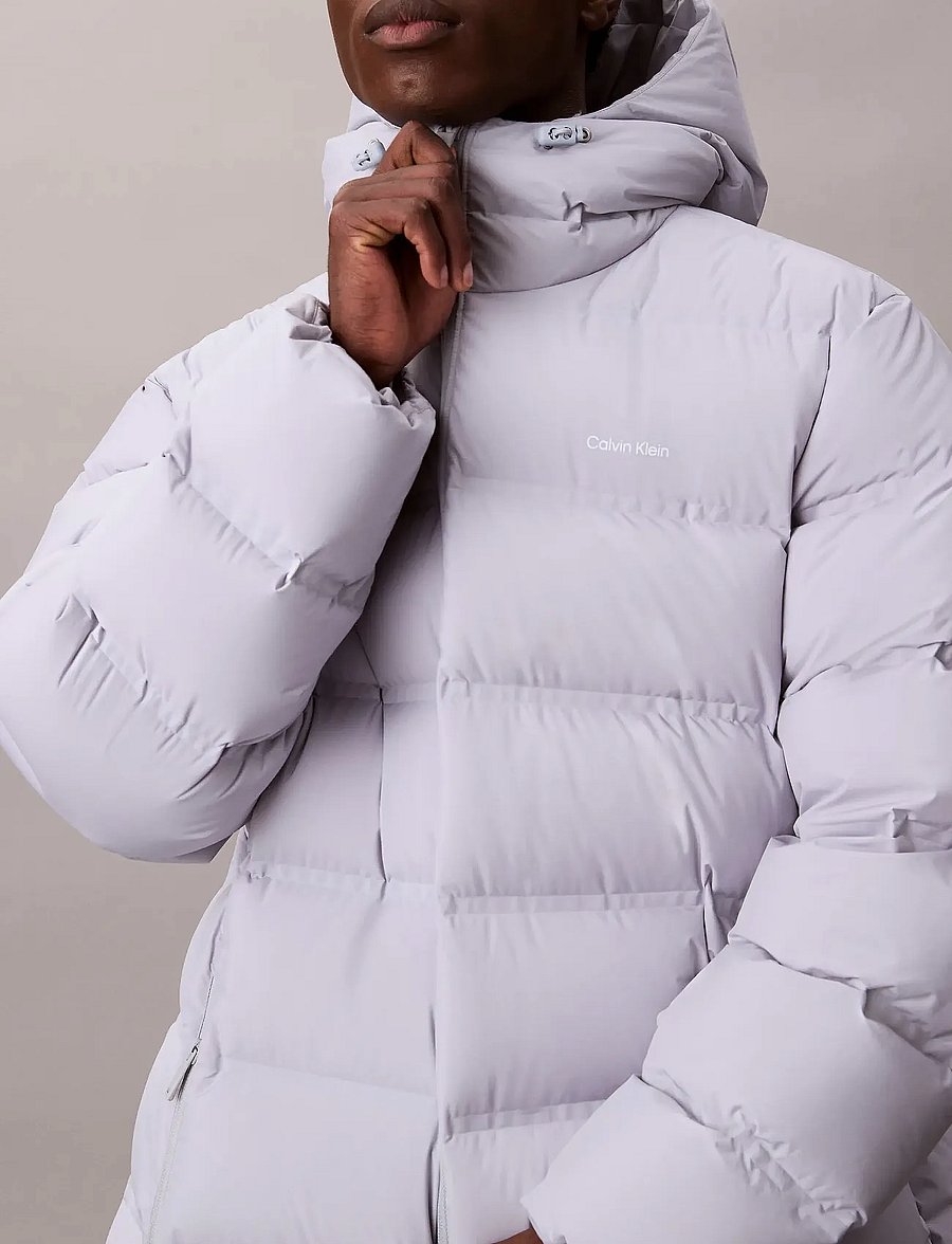Calvin Klein - LS BONDED CHNNLD LONG HOODED PUF - daunenjacken - gray marble - 4