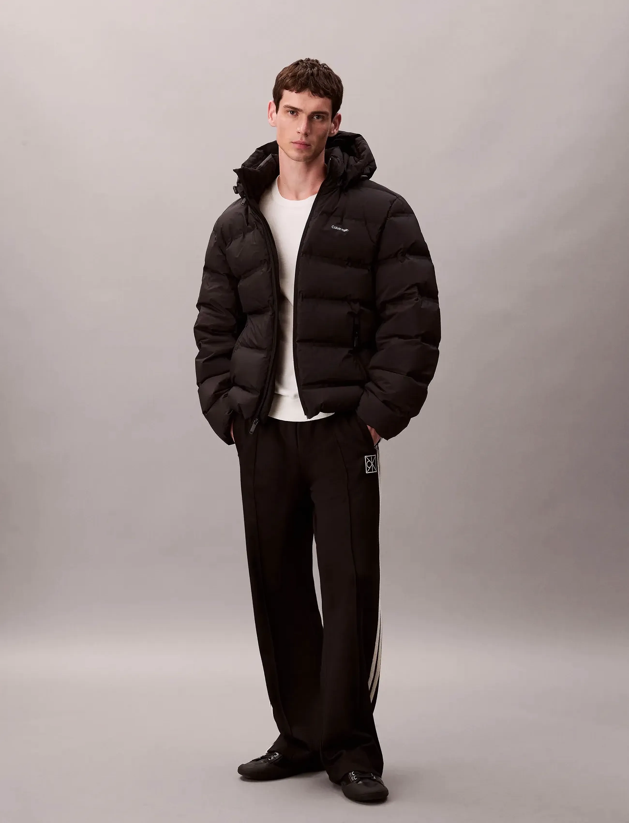 Calvin Klein LS QUILTED BONDED CHANNEL HD PUF - Jakker - BLACK / black