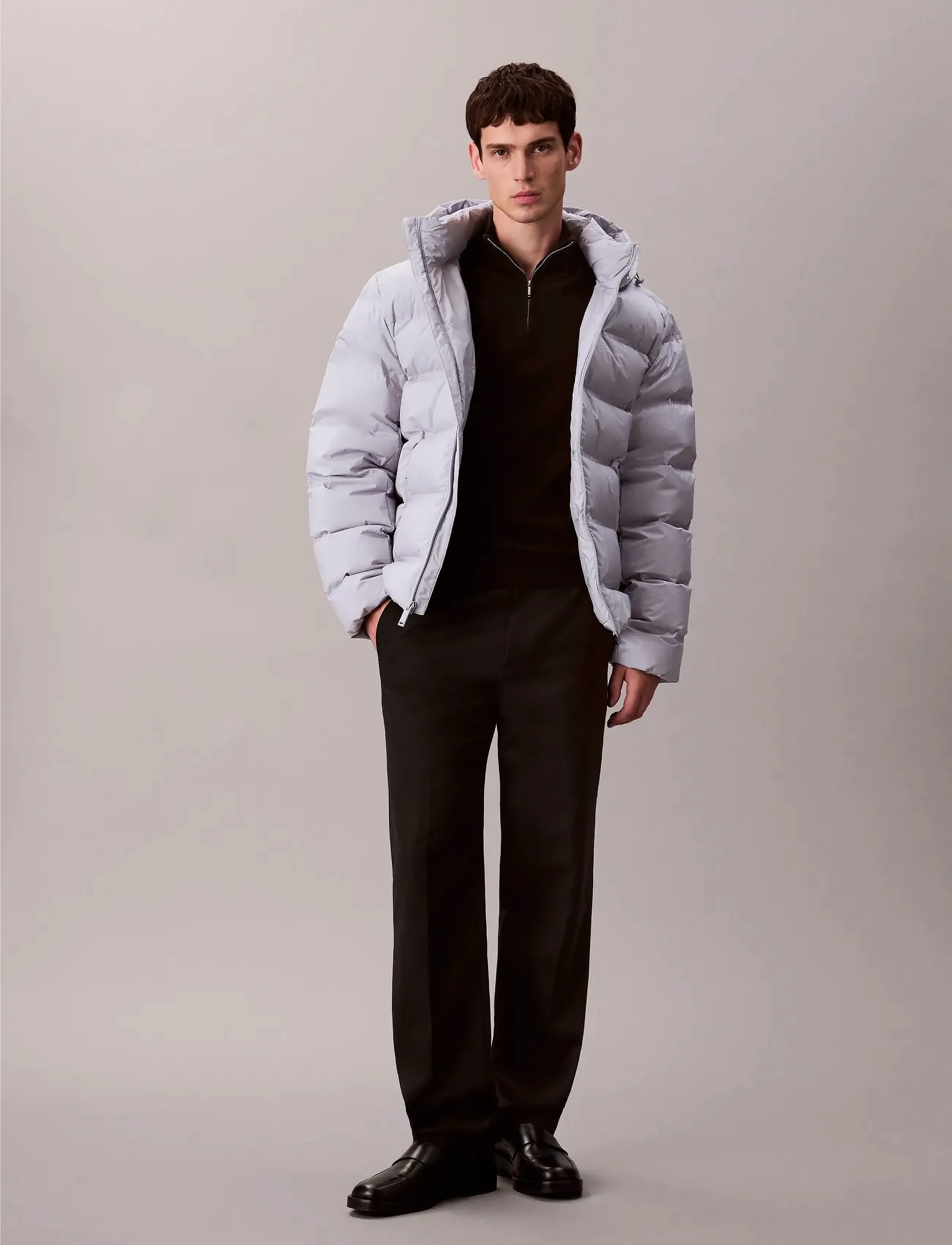 Calvin Klein LS QUILTED BONDED CHANNEL HD PUF - Jacken - GRAY MARBLE / grey