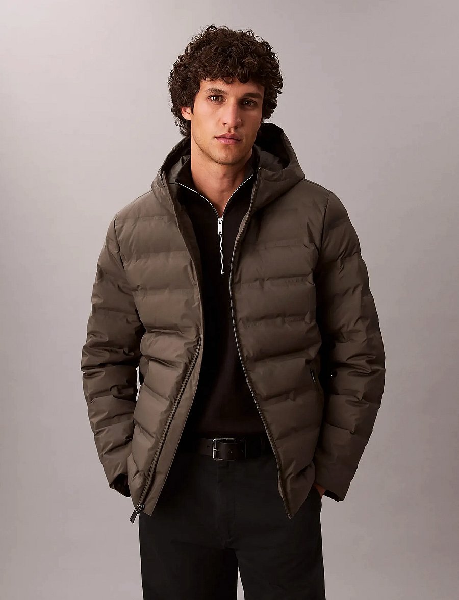 Calvin Klein - LS PACKABLE EMBOSSED LOGO QUILTE - down jackets - beluga - 0