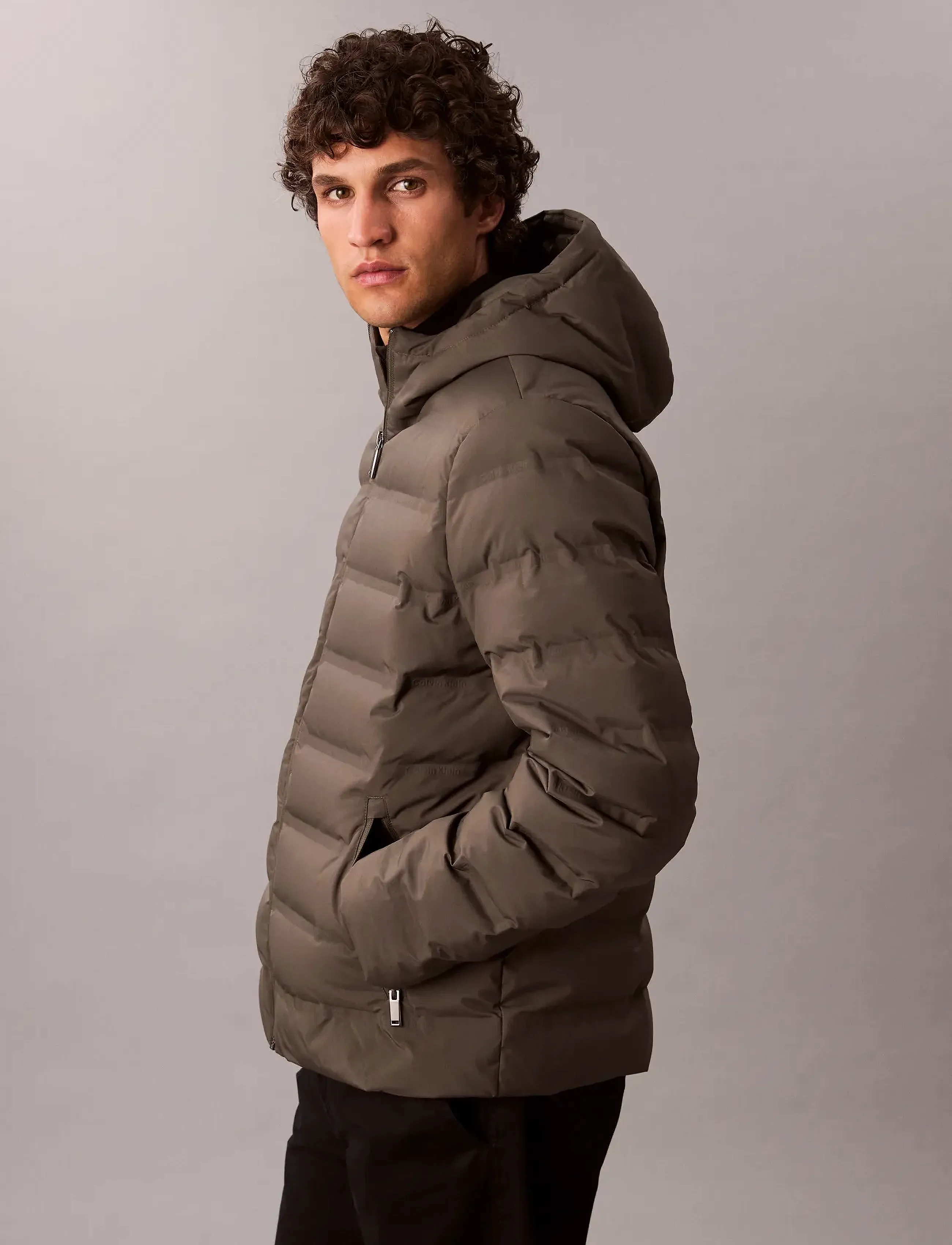 Calvin Klein - LS PACKABLE EMBOSSED LOGO QUILTE - vinterjakker - beluga - 2