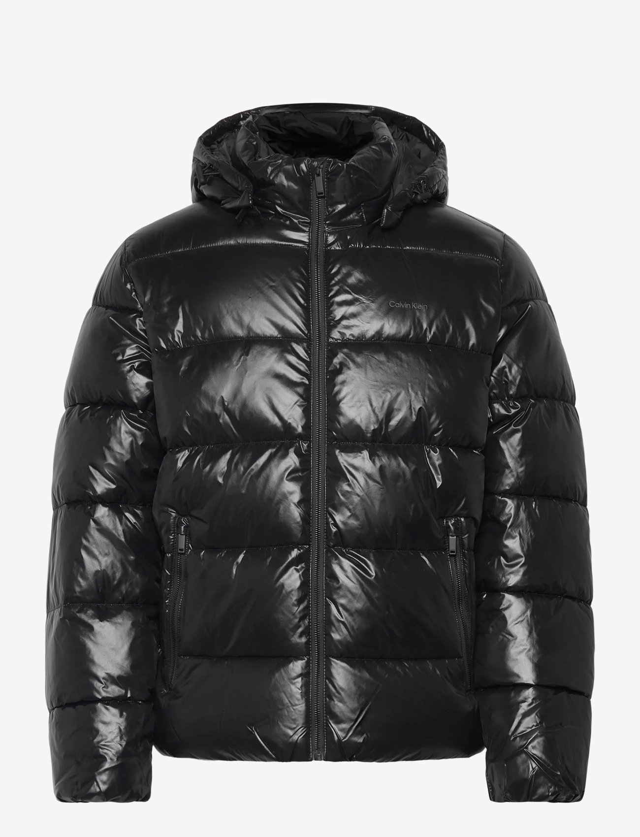 Calvin Klein - LS GLOSSY CHANNELED PUFFER JKT - vinterjakker - black - 0