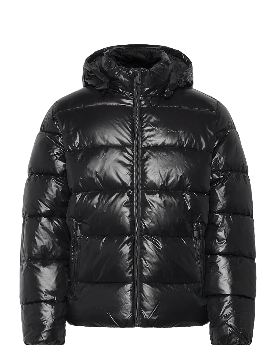 Calvin Klein - LS GLOSSY CHANNELED PUFFER JKT - daunenjacken - black - 0
