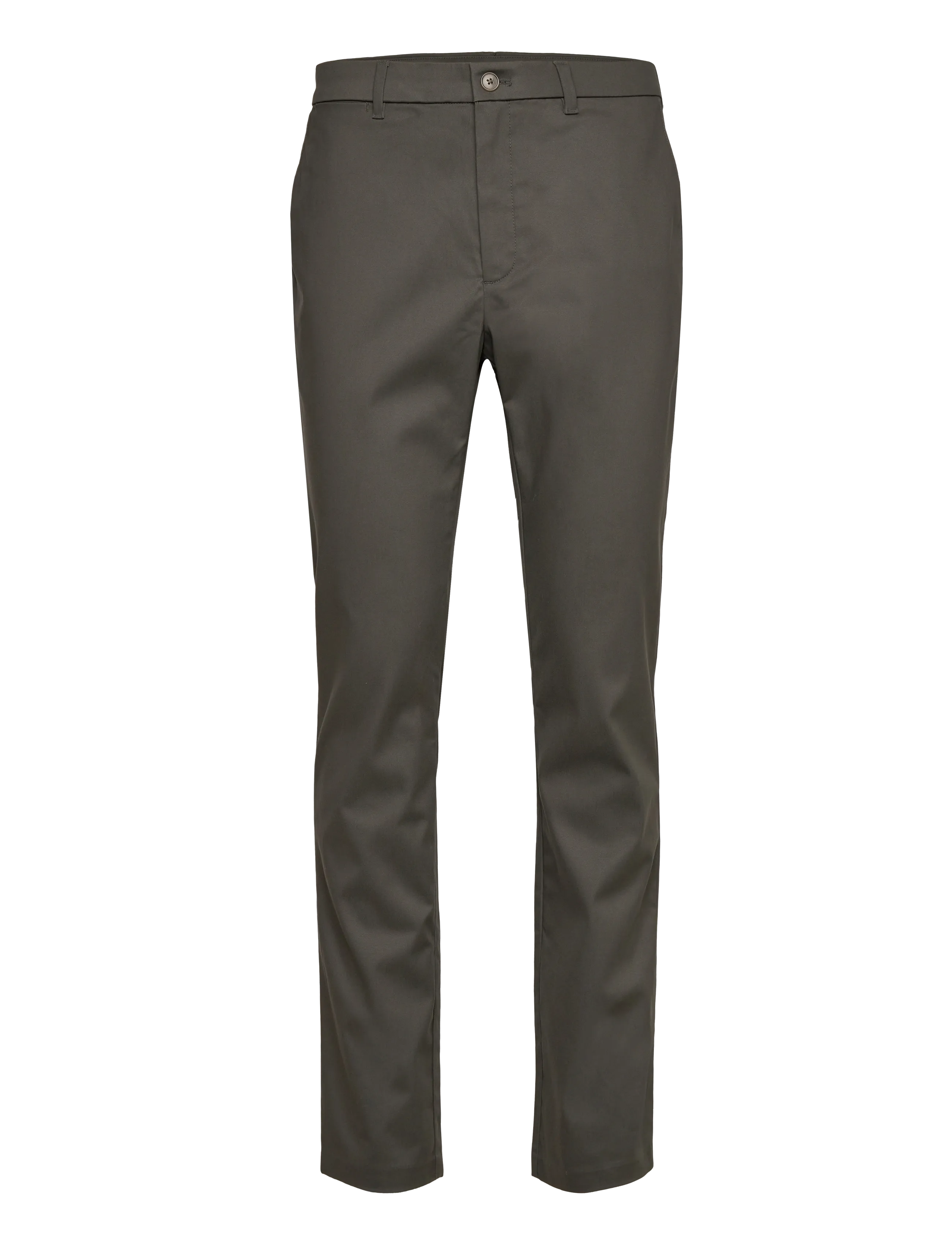 Calvin Klein SLIM SATEEN CHINO TROUSER - Chinos - BELUGA / brown