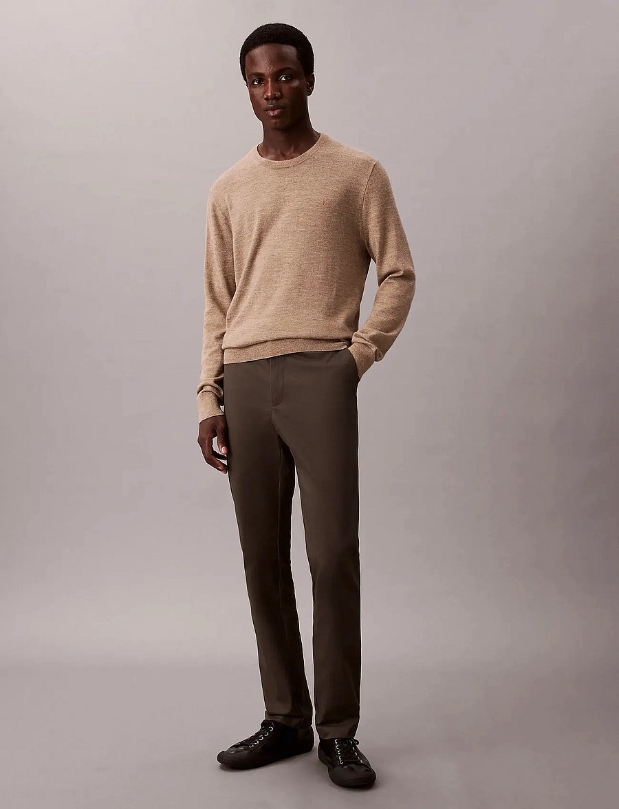 Calvin Klein - SLIM SATEEN CHINO TROUSER - chinos - beluga - 0