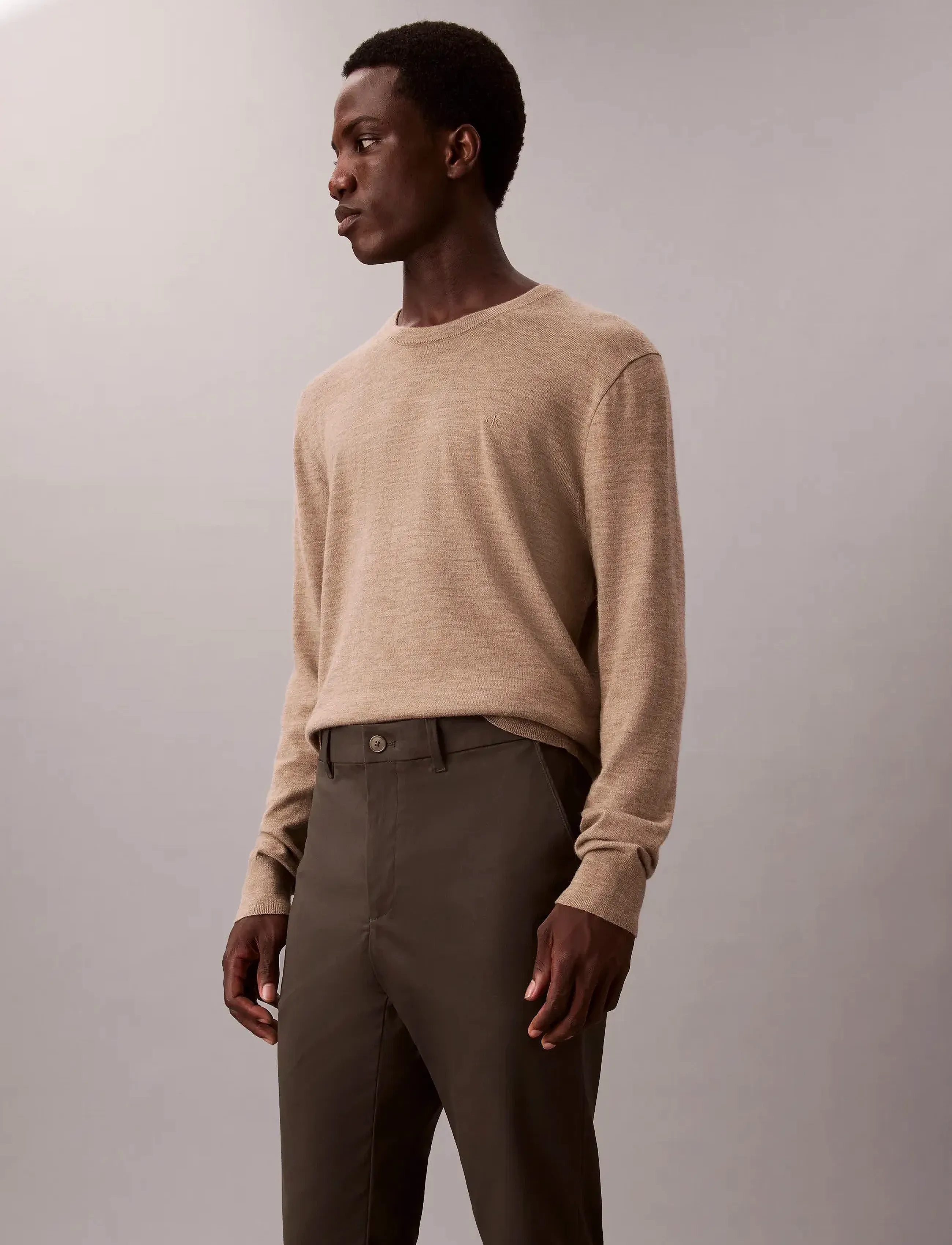Calvin Klein - SLIM SATEEN CHINO TROUSER - chino püksid - beluga - 5