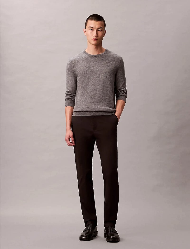 Calvin Klein - SLIM SATEEN CHINO TROUSER - chinos - black - 0