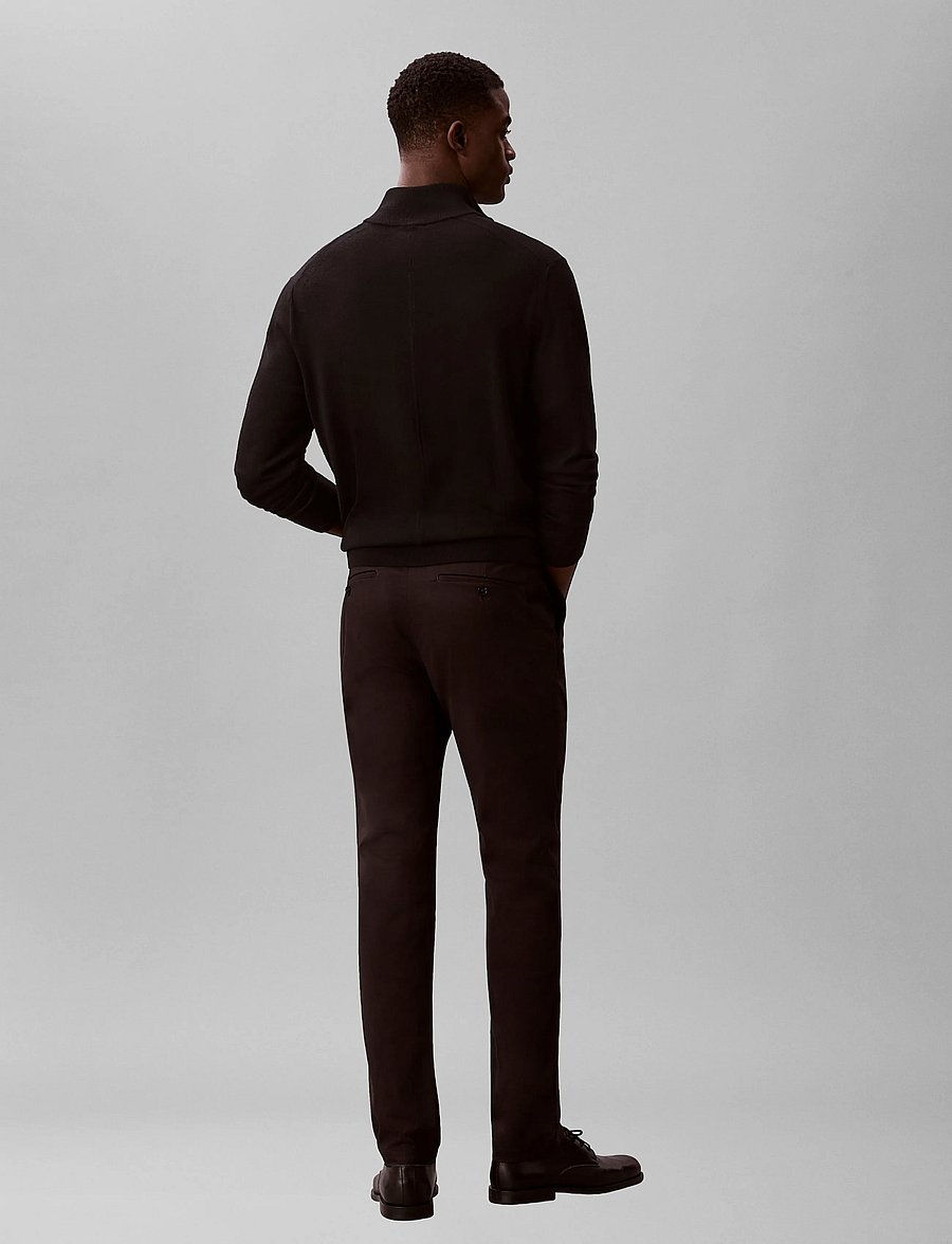 Calvin Klein - SLIM SATEEN CHINO TROUSER - chino-püksid - black - 2
