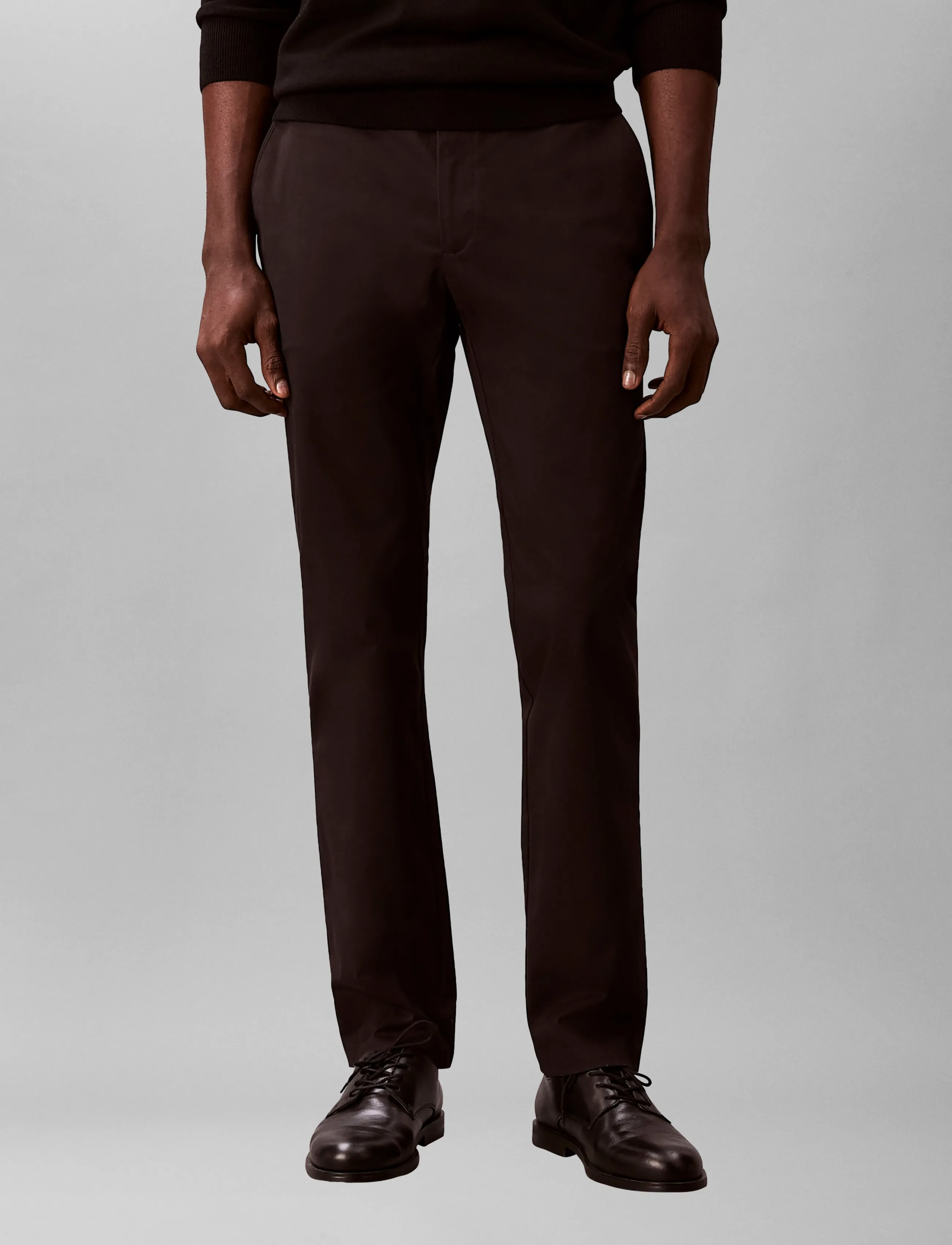 Calvin Klein - SLIM SATEEN CHINO TROUSER - chinos - black - 3