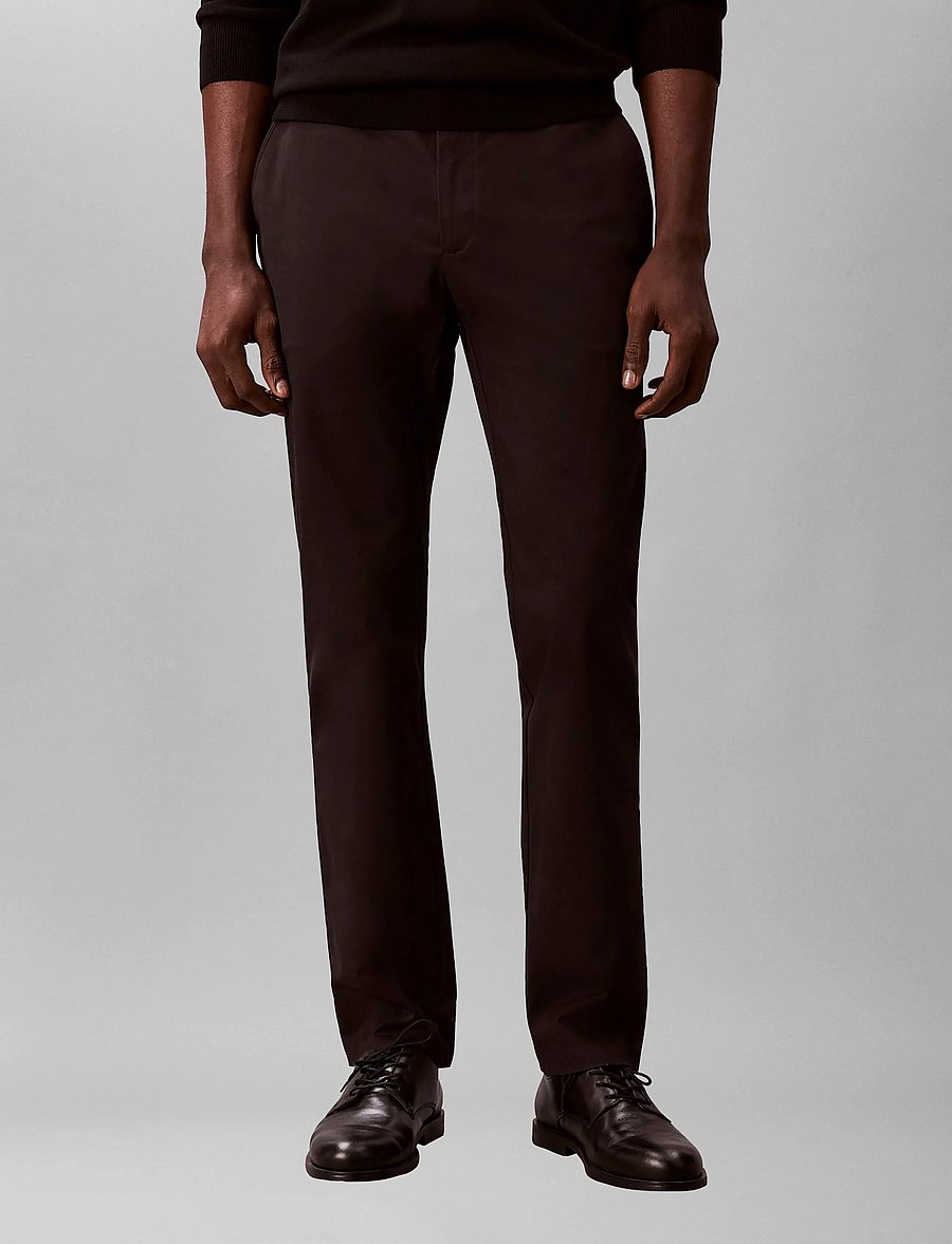 Calvin Klein - SLIM SATEEN CHINO TROUSER - chino-püksid - black - 3
