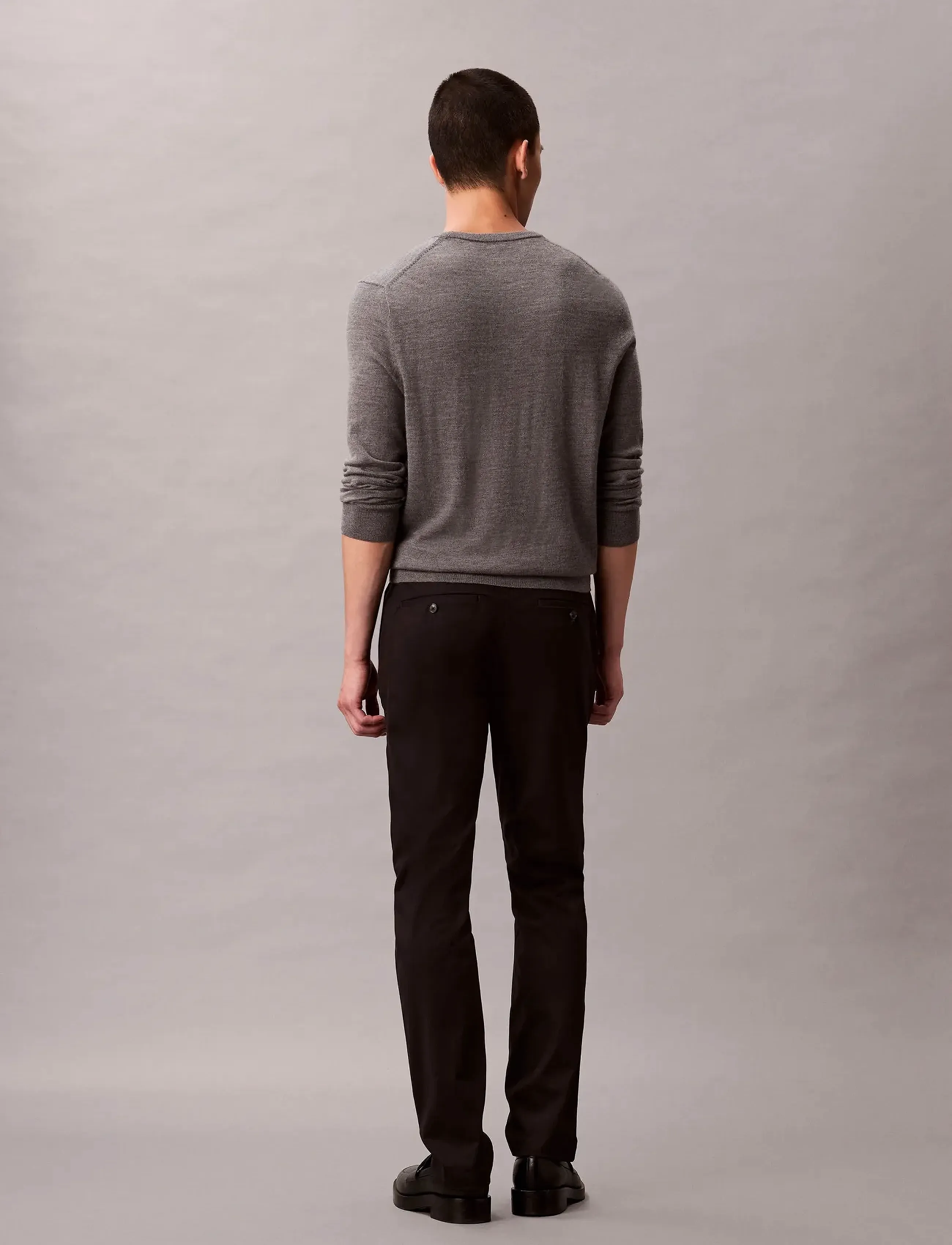Calvin Klein - SLIM SATEEN CHINO TROUSER - pantalons chino - black - 3