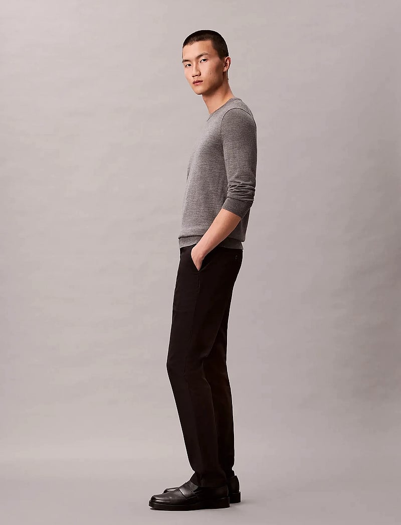 Calvin Klein - SLIM SATEEN CHINO TROUSER - chinos - black - 4