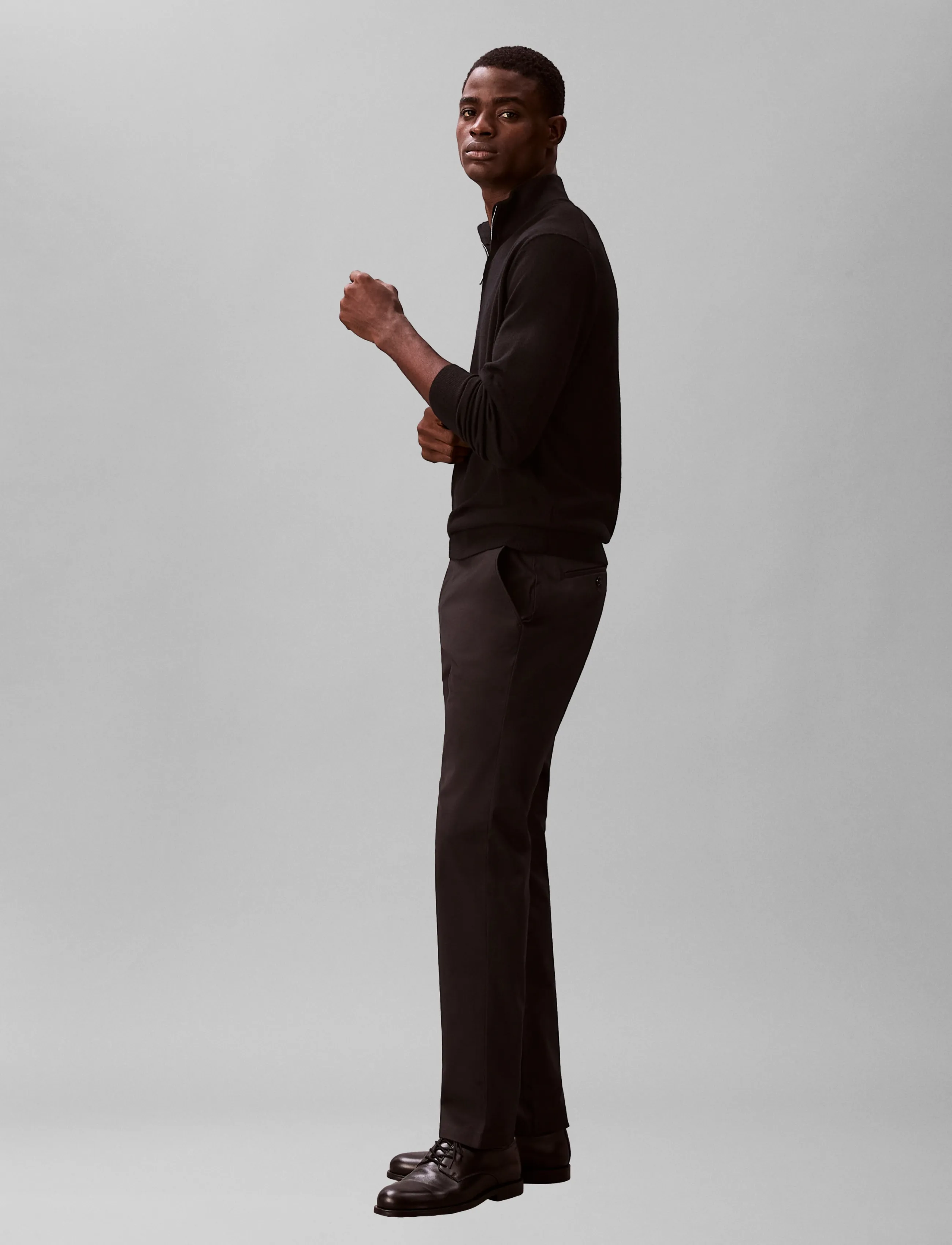 Calvin Klein - SLIM SATEEN CHINO TROUSER - chinos - black - 5