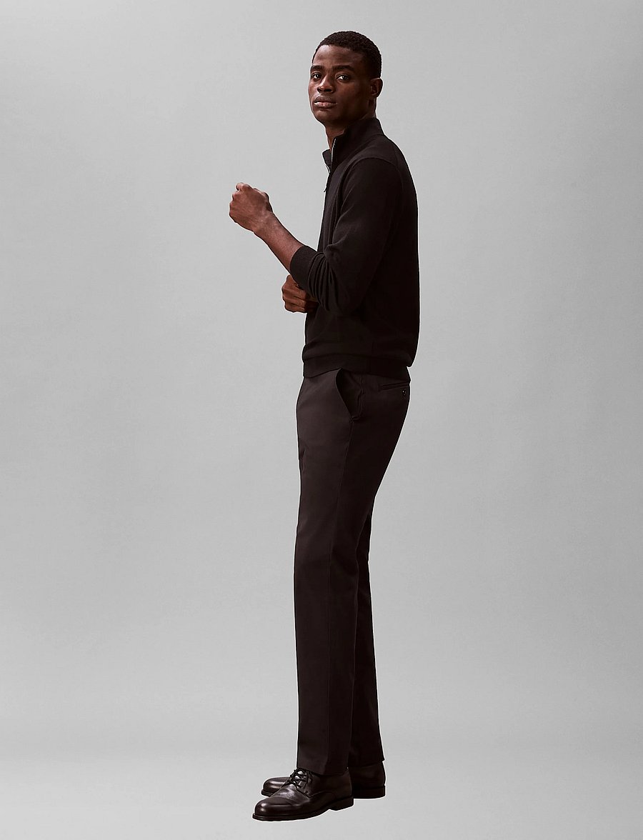 Calvin Klein - SLIM SATEEN CHINO TROUSER - chino-püksid - black - 5