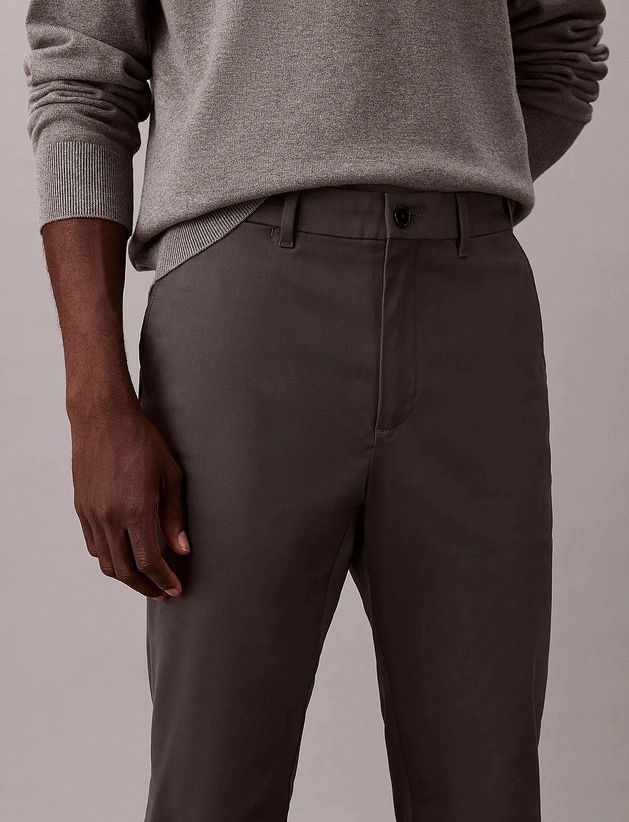 Calvin Klein - SLIM SATEEN CHINO TROUSER - chinos - dark grey - 3