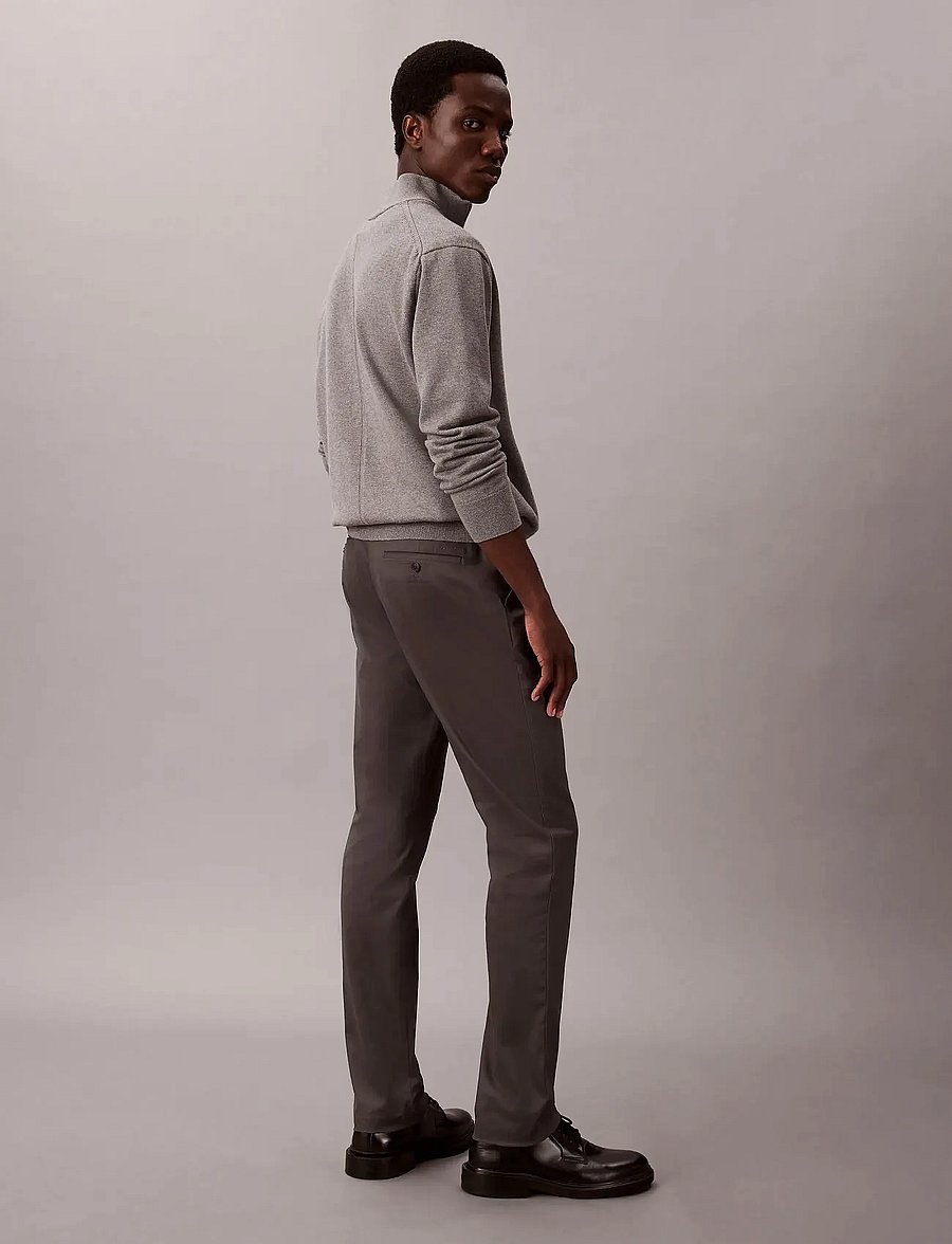 Calvin Klein - SLIM SATEEN CHINO TROUSER - chinos - dark grey - 5