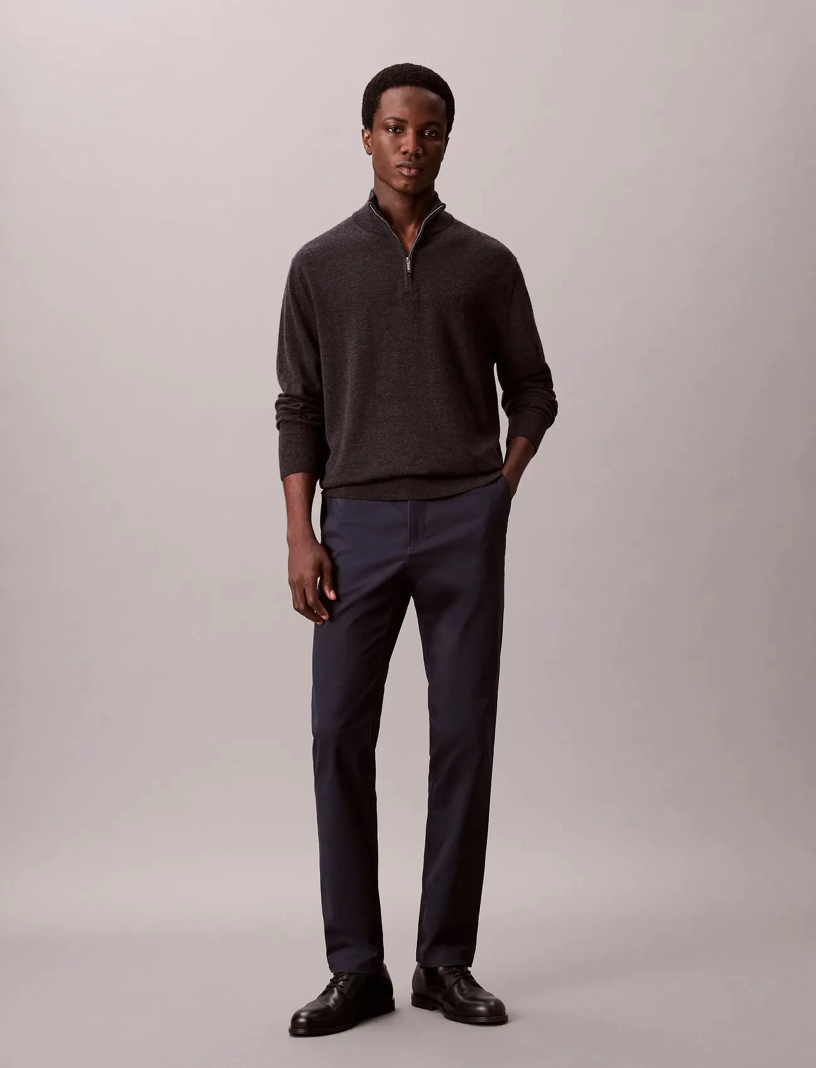 Calvin Klein SLIM SATEEN CHINO TROUSER - 4 for 3 - DARK SAPPHIRE / navy
