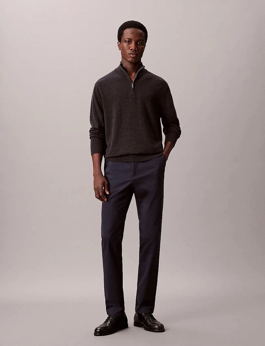 Calvin Klein - SLIM SATEEN CHINO TROUSER - chinos - dark sapphire - 0
