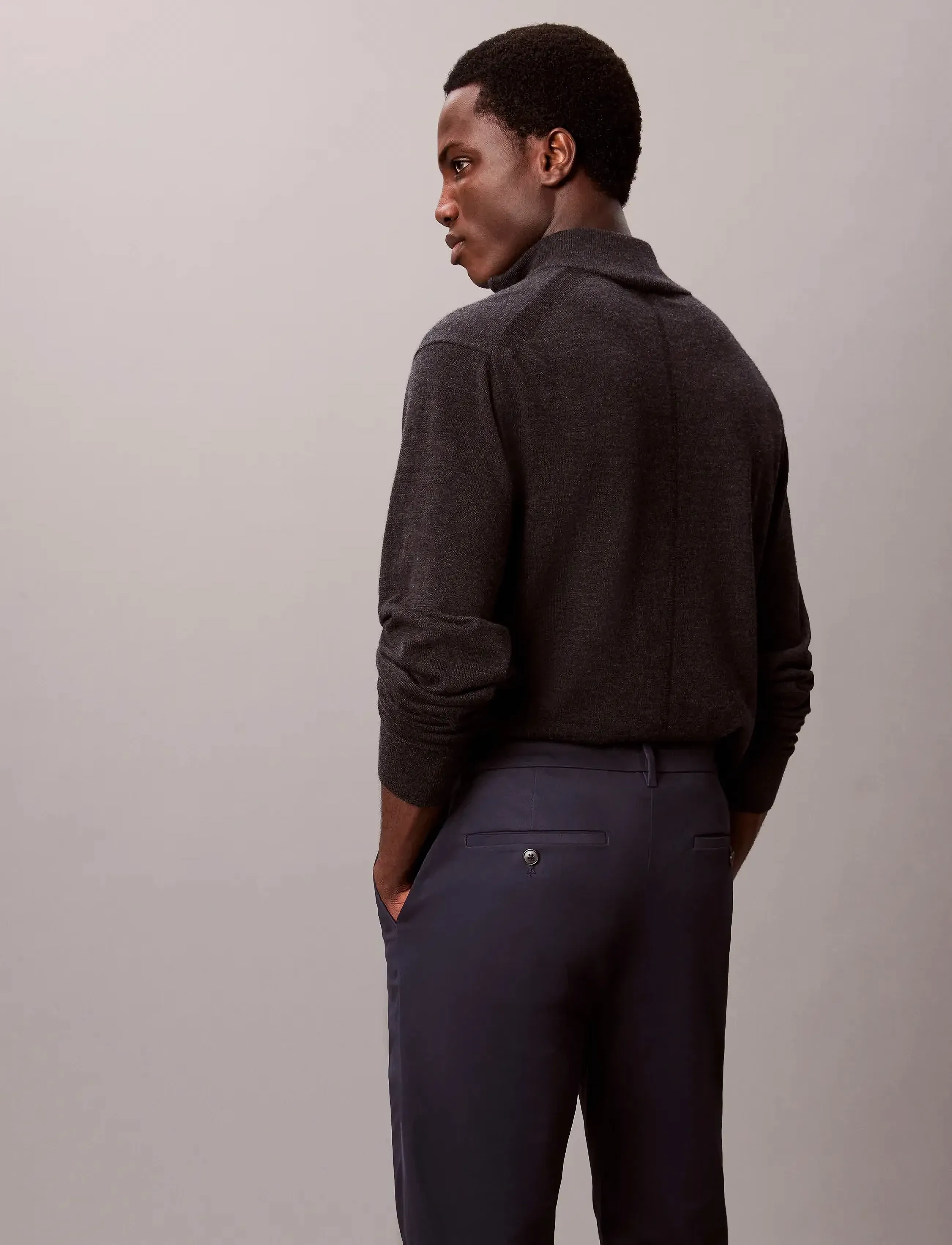 Calvin Klein - SLIM SATEEN CHINO TROUSER - pantalons chino - dark sapphire - 3