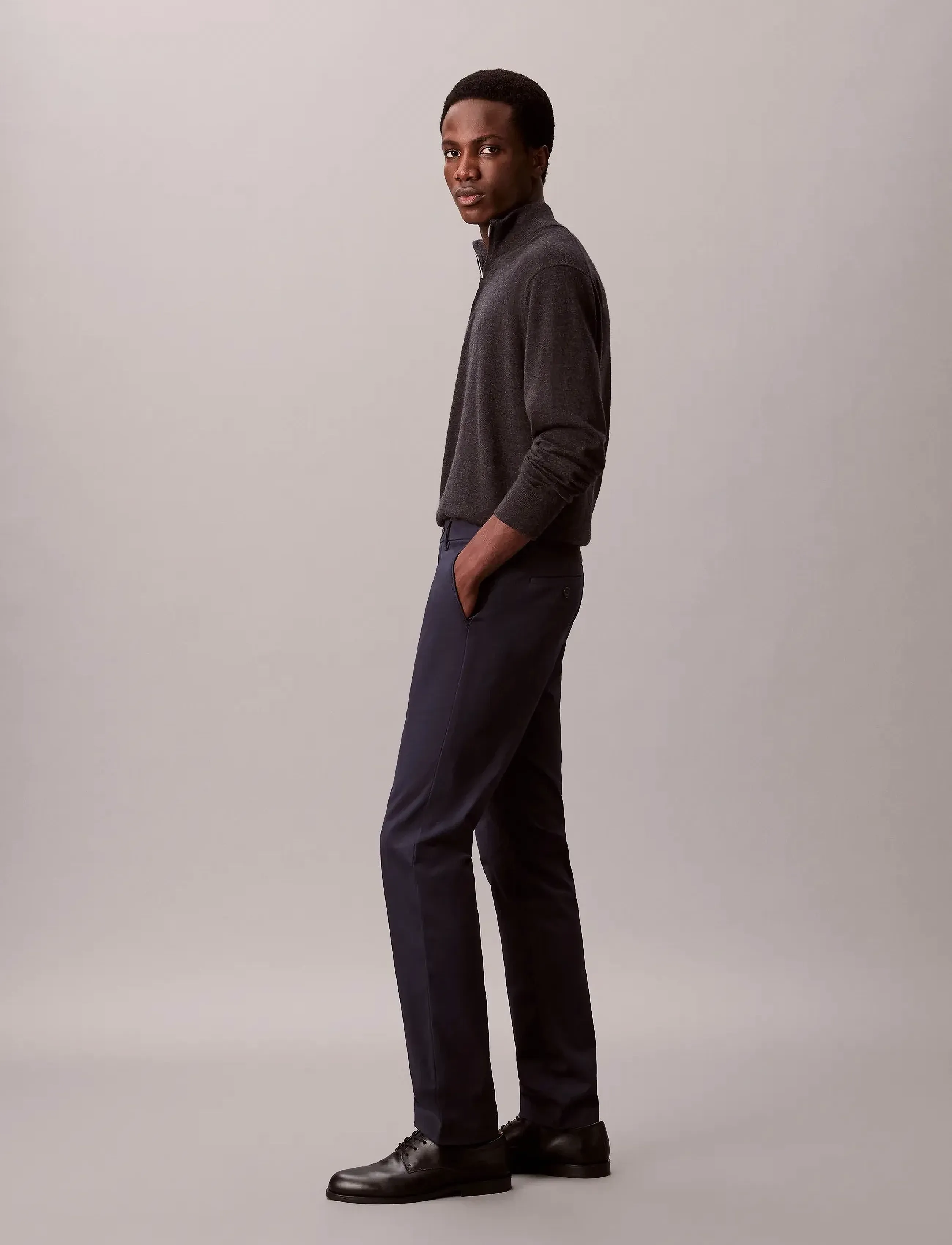 Calvin Klein - SLIM SATEEN CHINO TROUSER - pantalons chino - dark sapphire - 5
