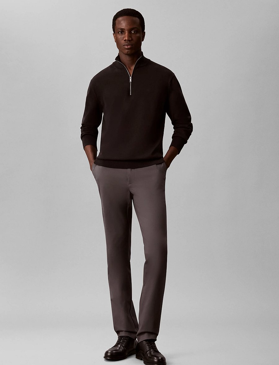 Calvin Klein - SLIM SATEEN CHINO TROUSER - chinos - volcanic ash - 0