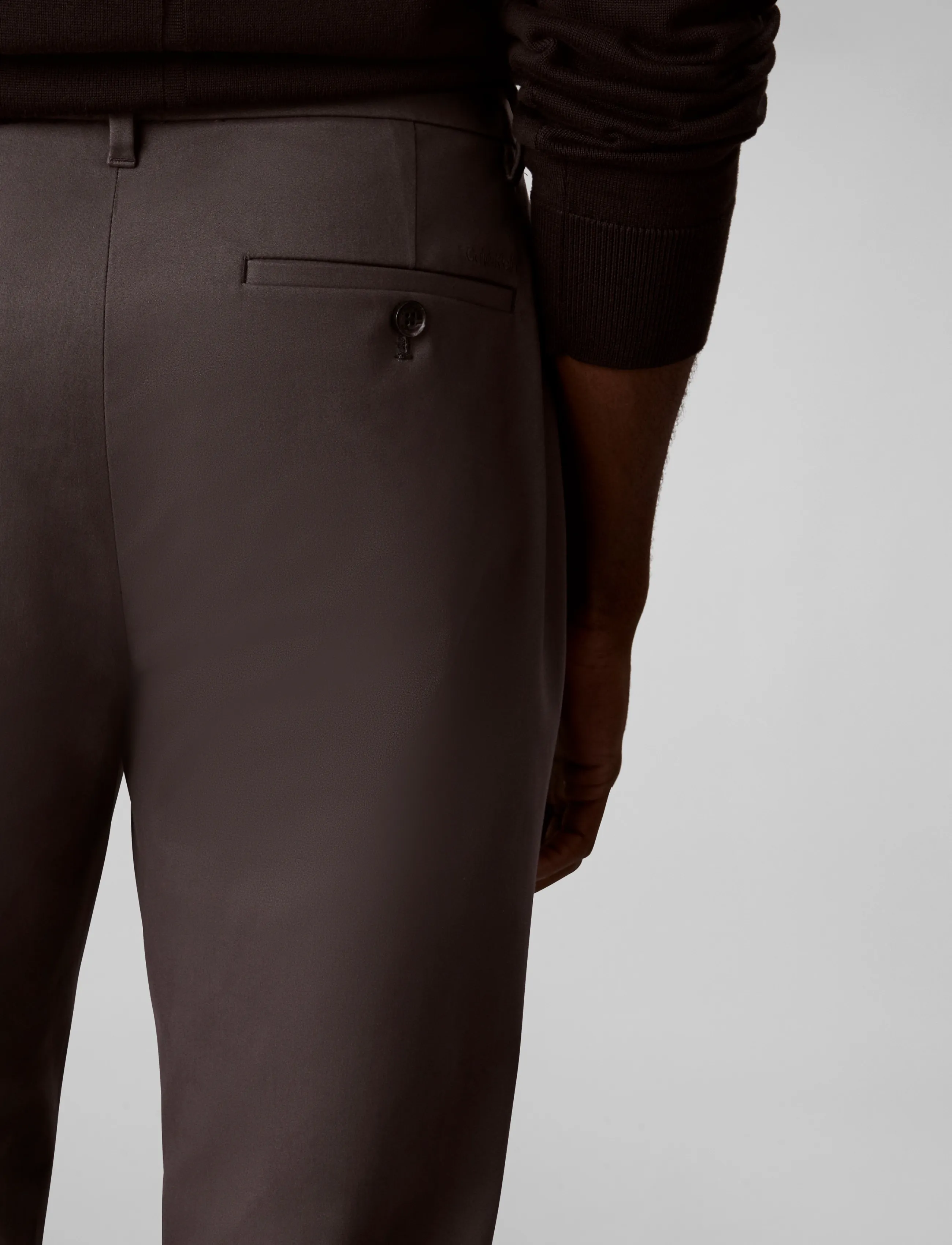 Calvin Klein - SLIM SATEEN CHINO TROUSER - chino-püksid - volcanic ash - 4