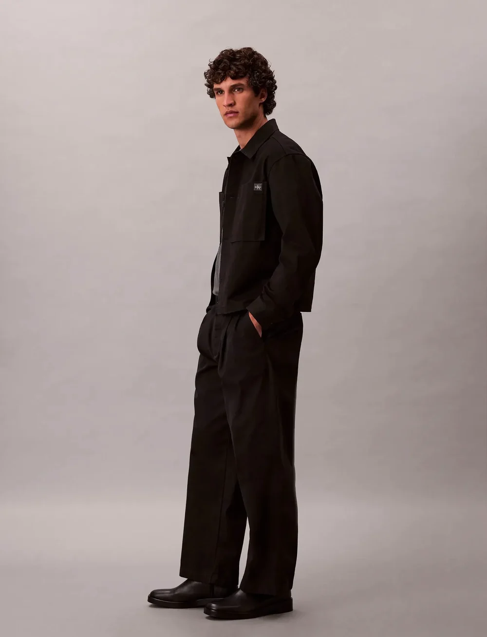 Calvin Klein - COTTON PLEATED HALF ELASTIC PANT - casual - black - 2