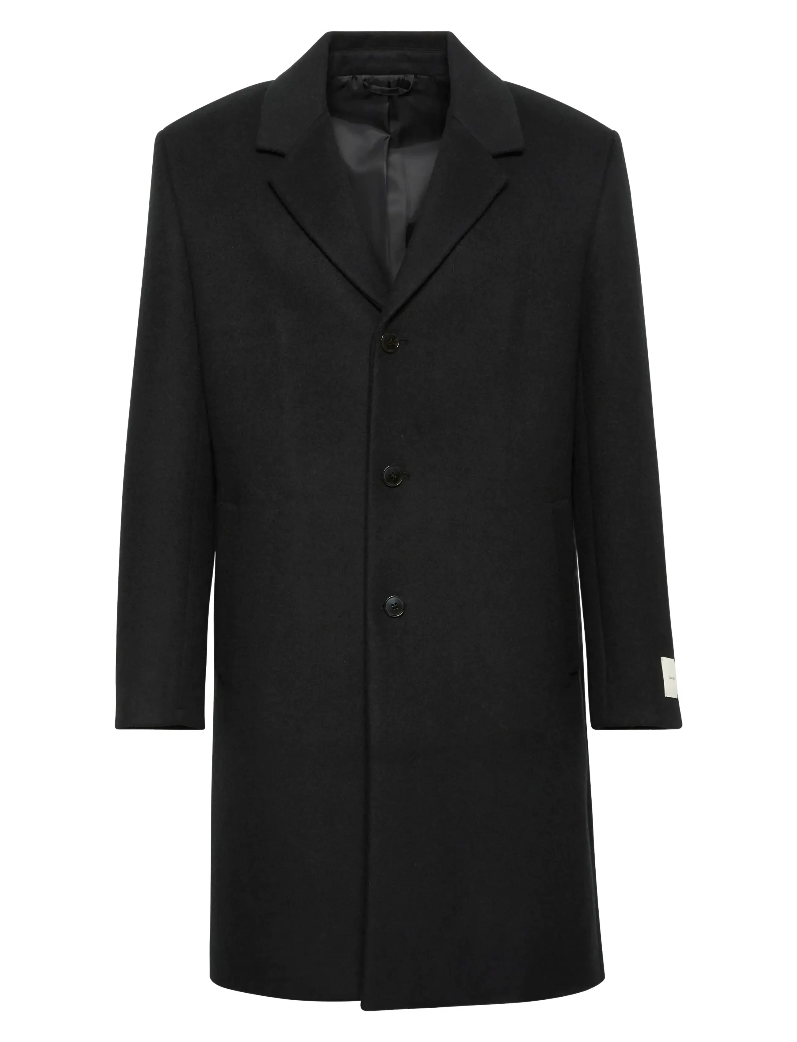 LS WOOL BLEND OVERCOAT - BLACK