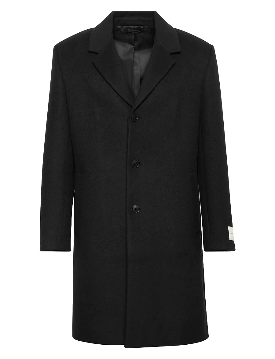 Calvin Klein - LS WOOL BLEND OVERCOAT - ullrockar - black - 0