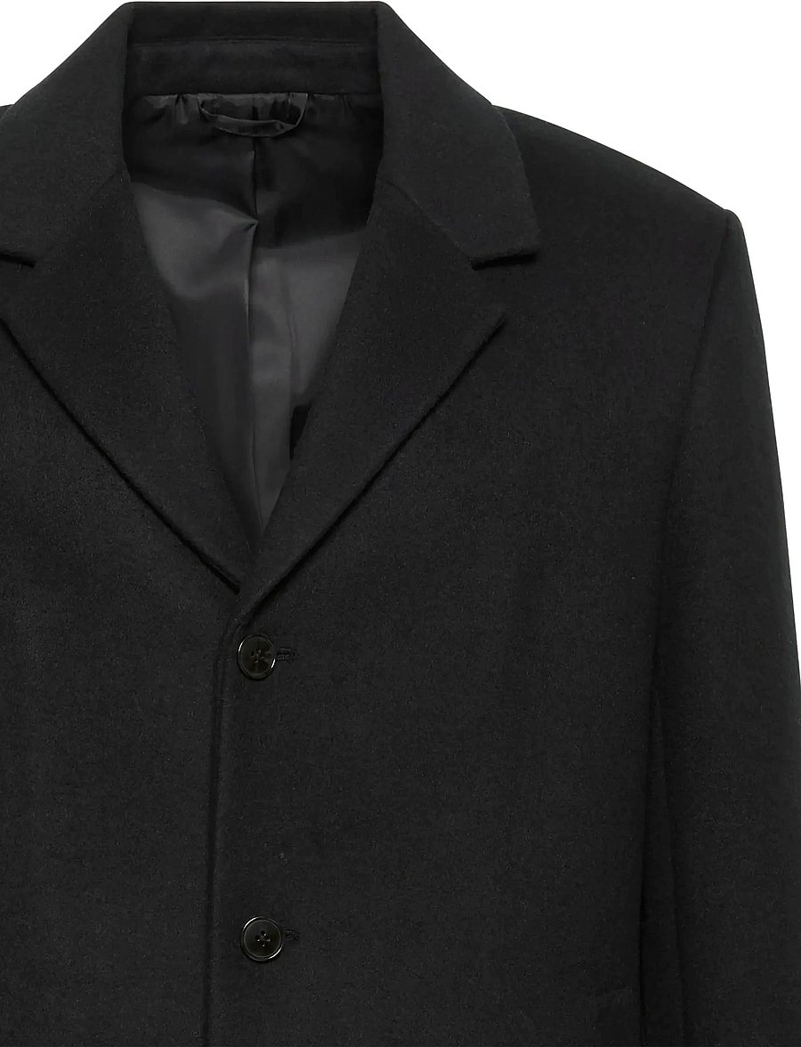 Calvin Klein - LS WOOL BLEND OVERCOAT - ullrockar - black - 2